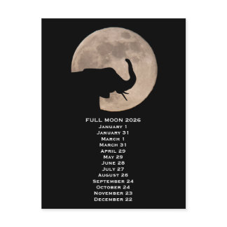 Full Moon Elephant 2026 Postcard