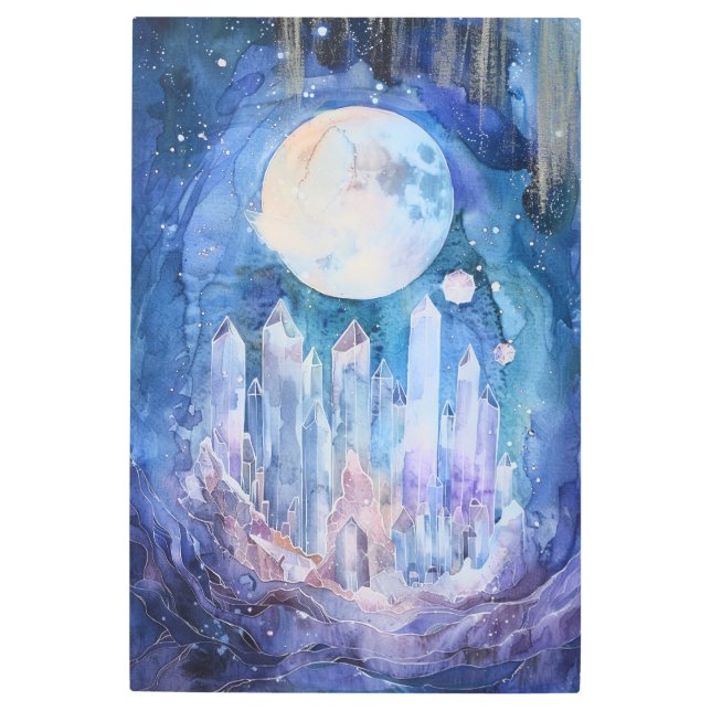 *~* Full Moon Esoteric SC3 Crystals Purple Mandala Metal Print (Front)