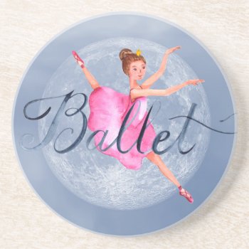Full Moon Fantasy Pretty Ballerina Ballet Coaster by StuffByAbby at Zazzle