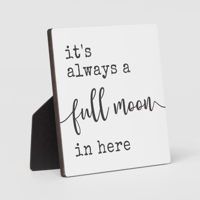 Full Moon Farmhouse Funny Bathroom Sign Plaque (Front)