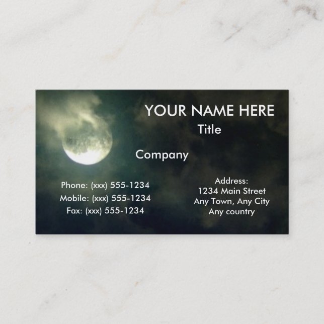 FULL MOON FEVER ~ BUSINESS CARD (Front)