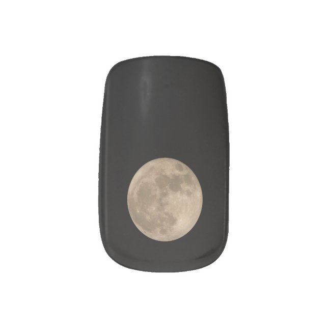 Full Moon Fingernails Cool Super Moon Minx Nail Wraps (Left Thumb)