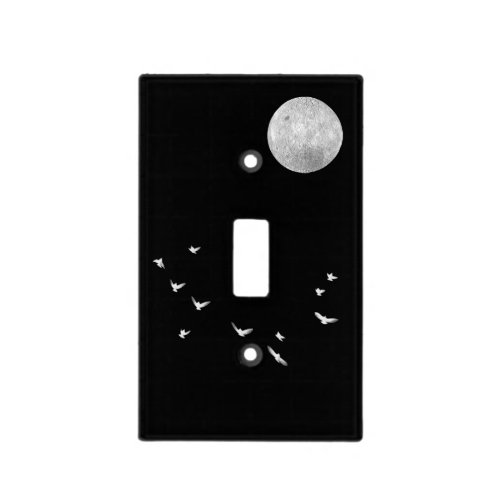 Full moon Flight Of Crows Light Switch Cover