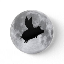 full moon flying pig button