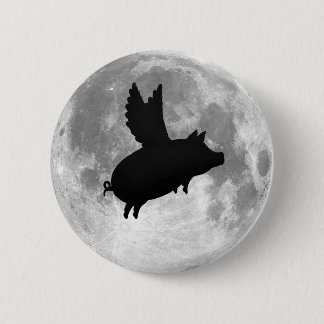 full moon flying pig button