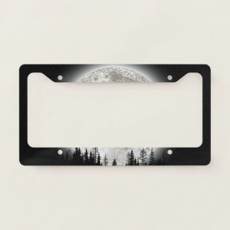 Full Moon Forest License Plate Frame funny