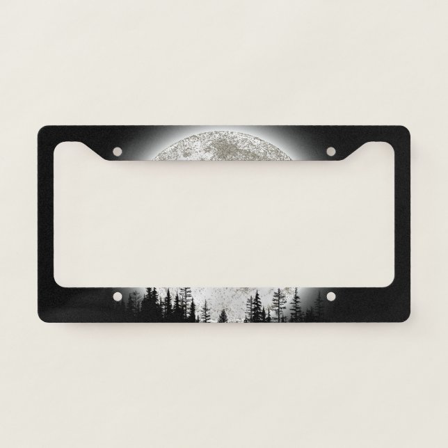 Full Moon Forest License Plate Frame funny (Front)
