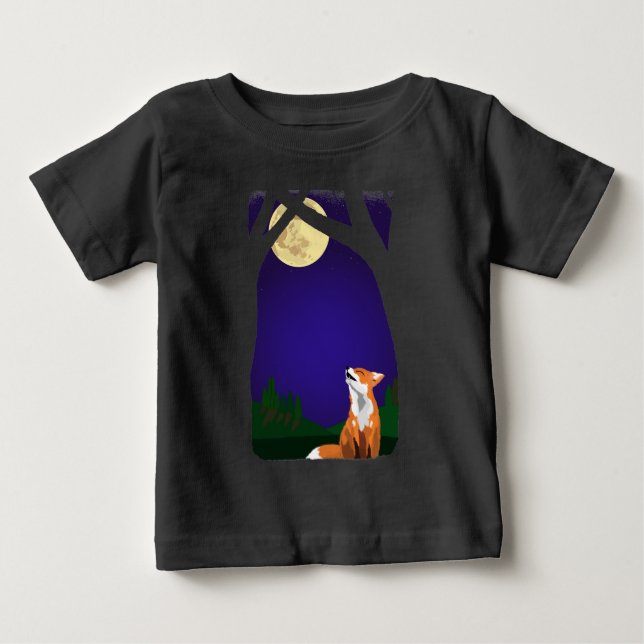 Full moon fox baby T-Shirt (Front)