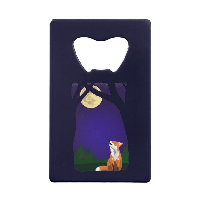 Full moon fox credit card bottle opener (Front)