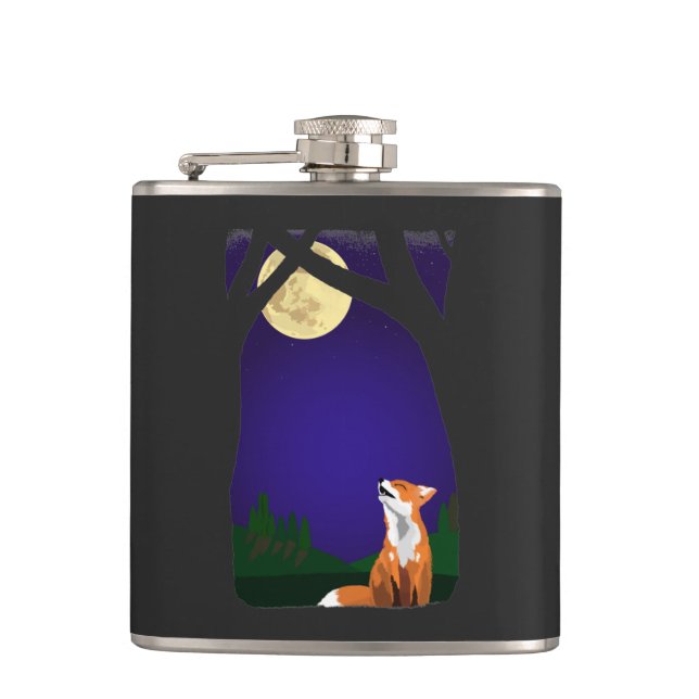 Full moon fox  flask (Front)