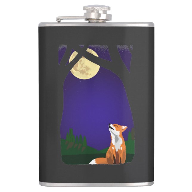 Full moon fox flask (Front)