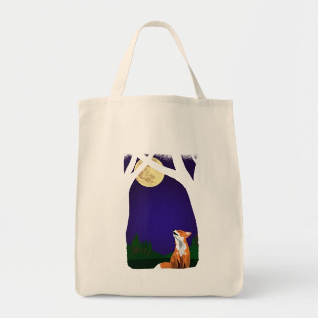 Full moon fox tote bag (Front)
