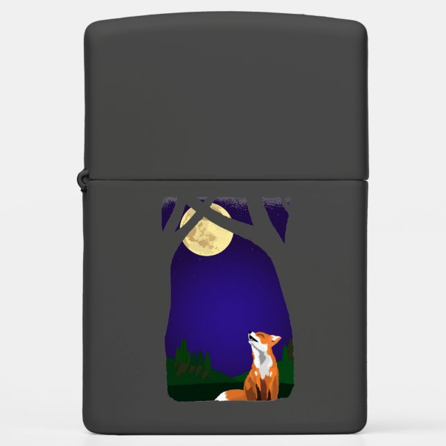 Full moon fox  zippo lighter (Front)