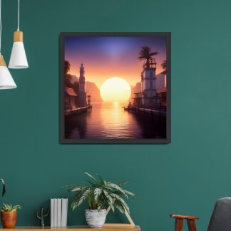 full moon framed art