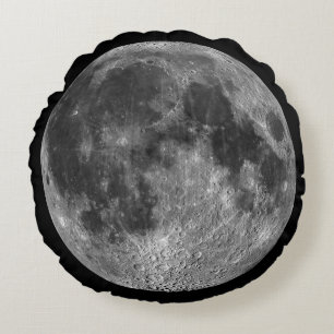 Full Moon From Space Round Globe Pillow