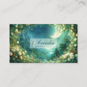 Full Moon Garden and Starry Green Mountain Valley Business Card