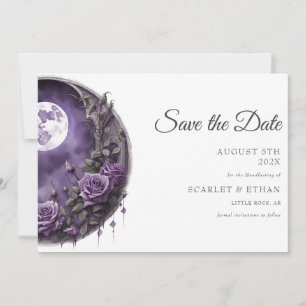 Full Moon Garden Door Purple Rose Boho Handfasting Save The Date