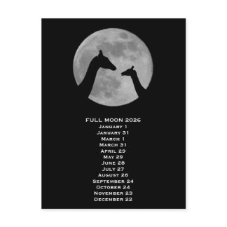 Full Moon Giraffe 2026 Postcard