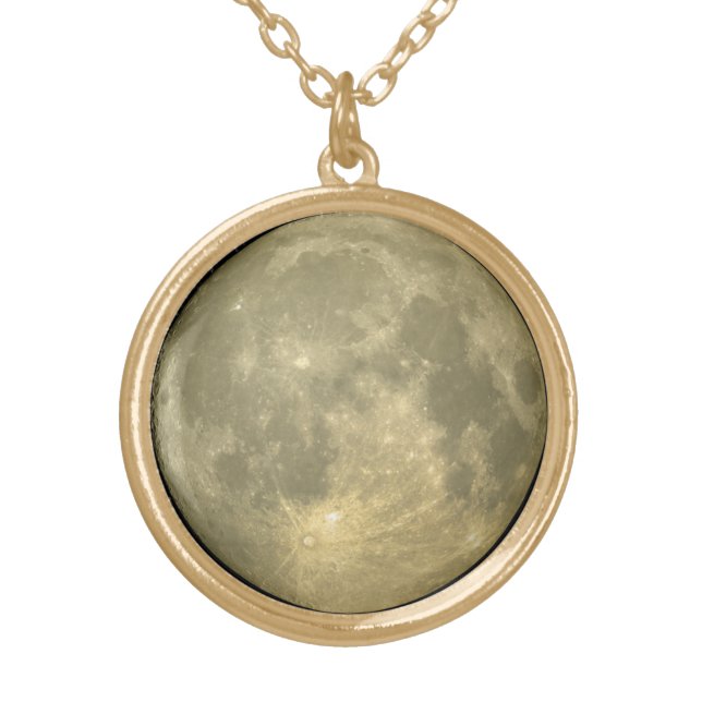 Full Moon Gold Plated Necklace (Front)