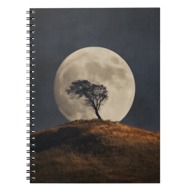 Full Moon Golden Hill Tree Notebook (Front)
