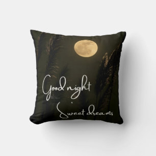 ​Full Moon Good Night Sweet Dreams Black Throw Pi Pillow