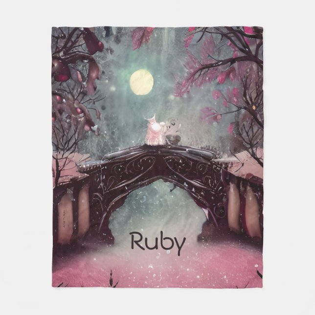 Full Moon Gothic Bridge Fleece Blanket (Front)