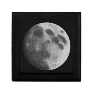 Full Moon Gray Graphic Classic Round Gift Box