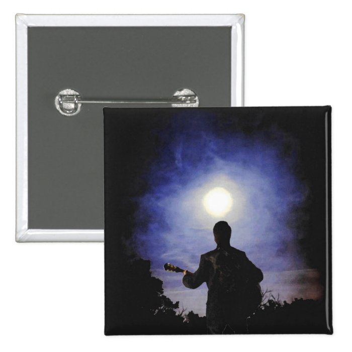 Full Moon & Guitar Silhouette Pins