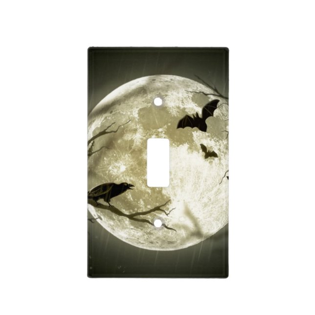 Full Moon Halloween Light Switch Cover (Front)