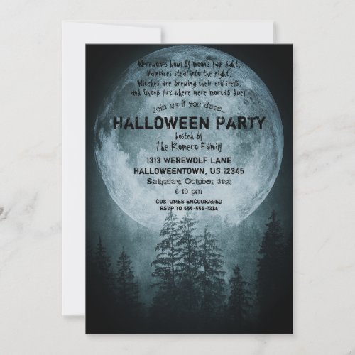 Full Moon Halloween Party Invitation