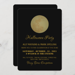 Full Moon, Halloween Party Invitation