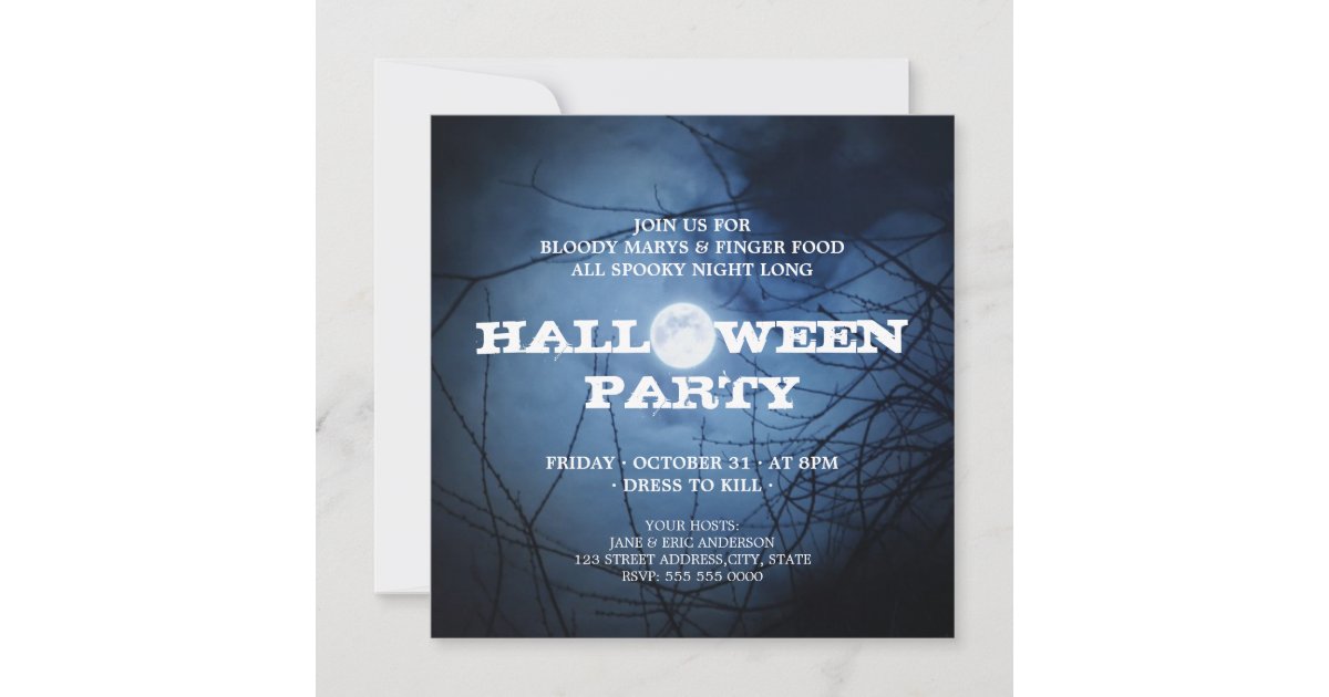 Full Moon Halloween Party invitation | Zazzle