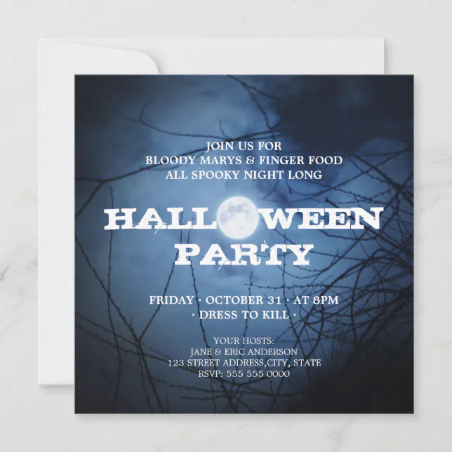 Full Moon Halloween Party invitation | Zazzle