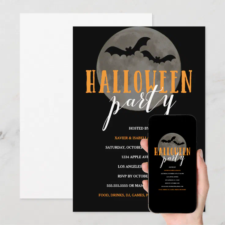 Full Moon | Halloween Party Invitation | Zazzle