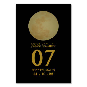 Full Moon, Halloween Party Table Number