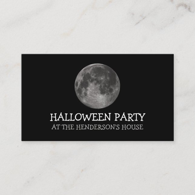 Full Moon, Halloween Party Ticket Invitation (Front)