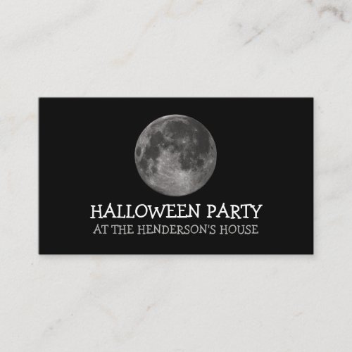 Full Moon Halloween Party Ticket Invitation