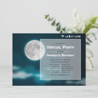 Full Moon Halloween Virtual Birthday Party Invitation | Zazzle