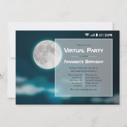 Full Moon Halloween Virtual Birthday Party Invitation | Zazzle