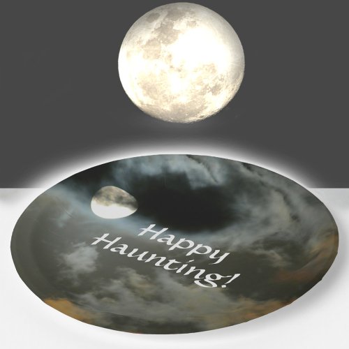 Full Moon Happy Haunting Halloween Paper Plates