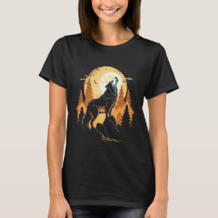 Full Moon Howling Wolf Wolves   1 T-Shirt