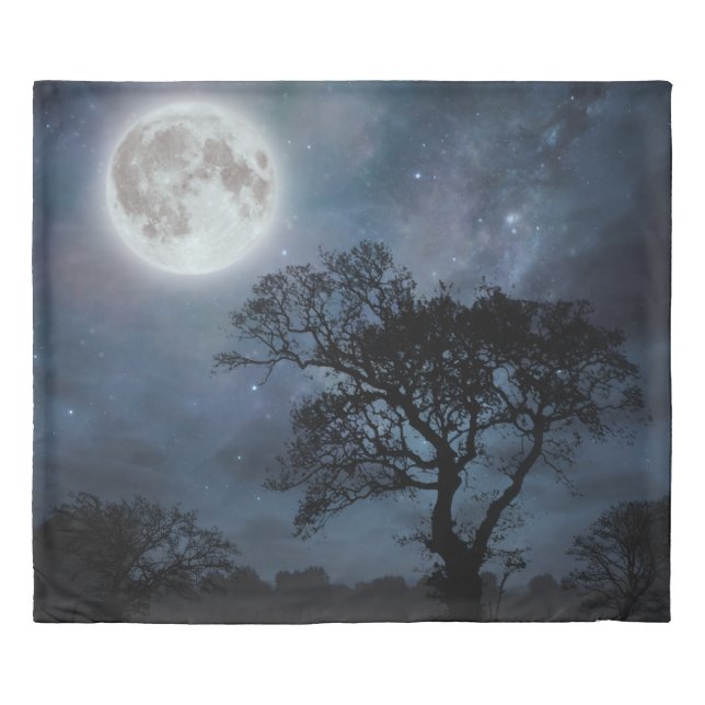 Full Moon in a Starry Sky Duvet Cover (Front)