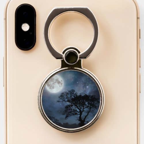 Full Moon in a Starry Sky Phone Ring Stand