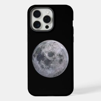 Full Moon In Black Sky Iphone 15 Pro Max Case by galaxyofstars at Zazzle