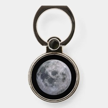Full Moon In Black Sky  Zgos Phone Ring Stand by galaxyofstars at Zazzle