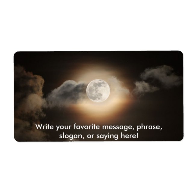 Full Moon in Cloudy Night Label (Front)