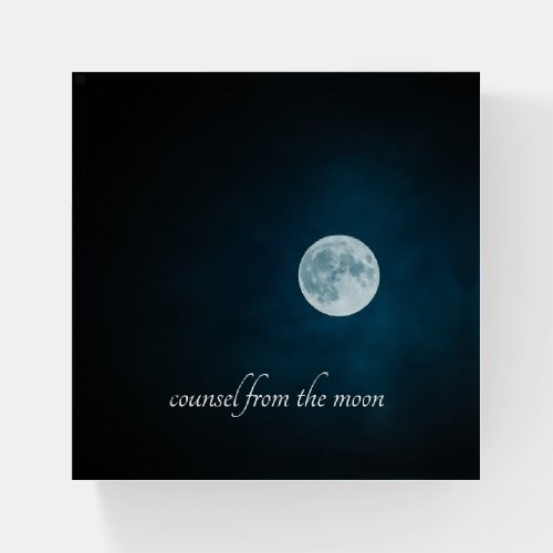 Full Moon in Night Sky Paperweight