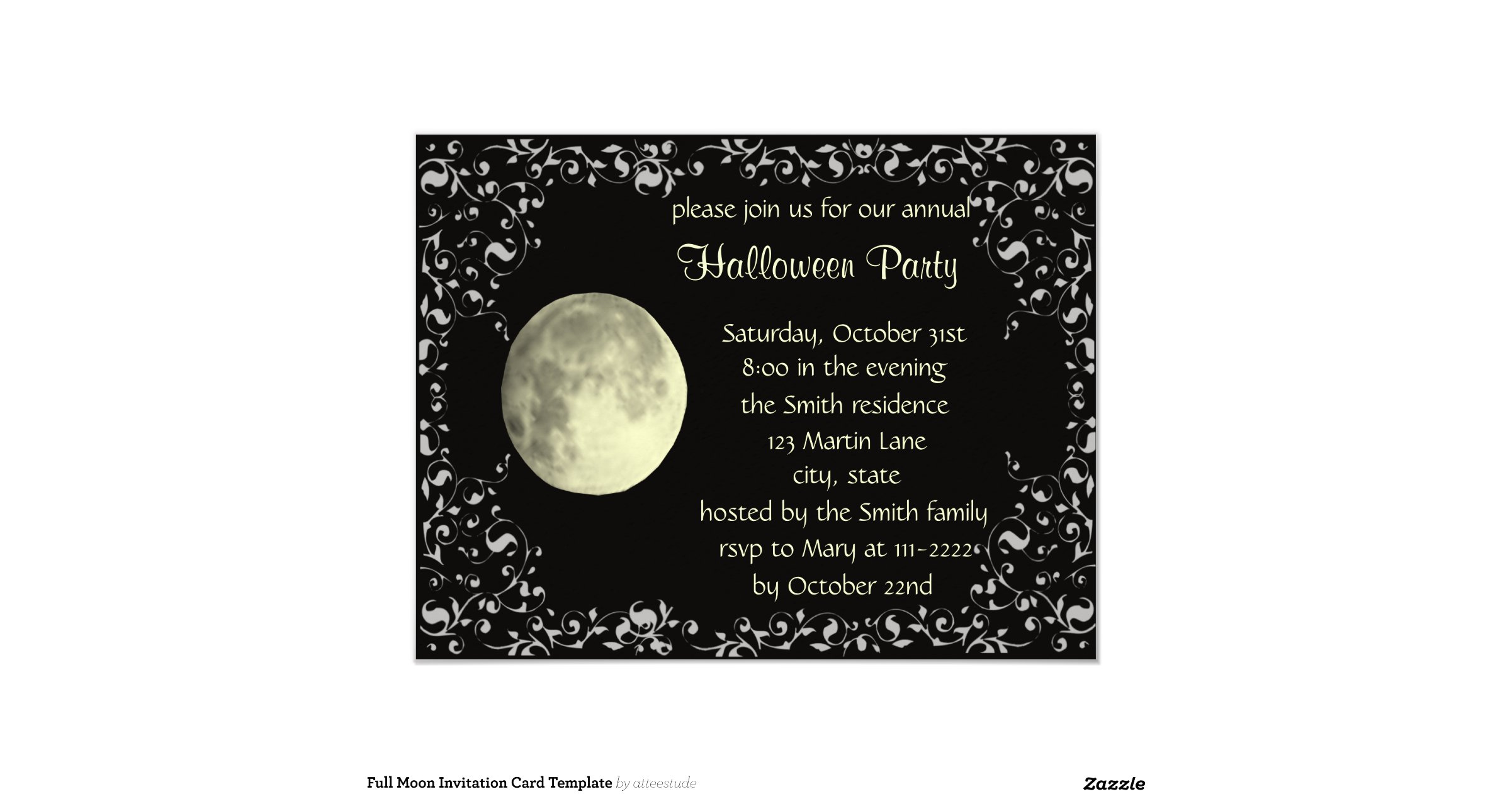 Full Moon Invitation Card 2