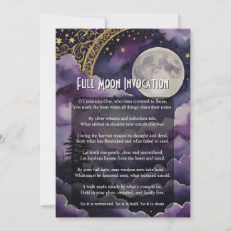 Full Moon Invocation Pagan Prayer Ritual Card