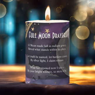 Full Moon Invocation Pagan Prayer Ritual Pillar Candle